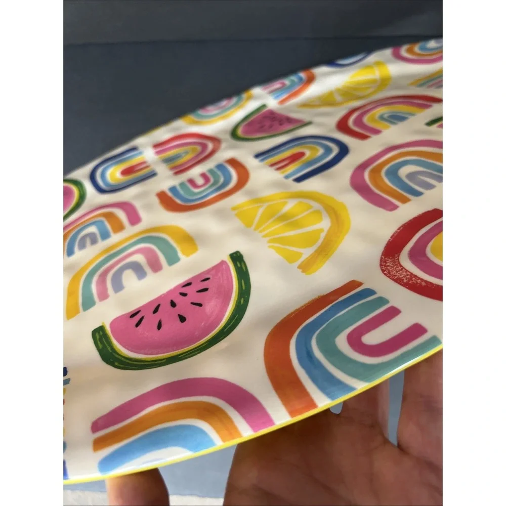 Rainbow XL Watermelon Summertime Serving Tray Melamine Platter Appetizer 20